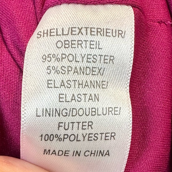 Adrianna Papell Fuchsia Faux Wrap Semi Formal Dress Plus Size 14 - Picture 7 of 8